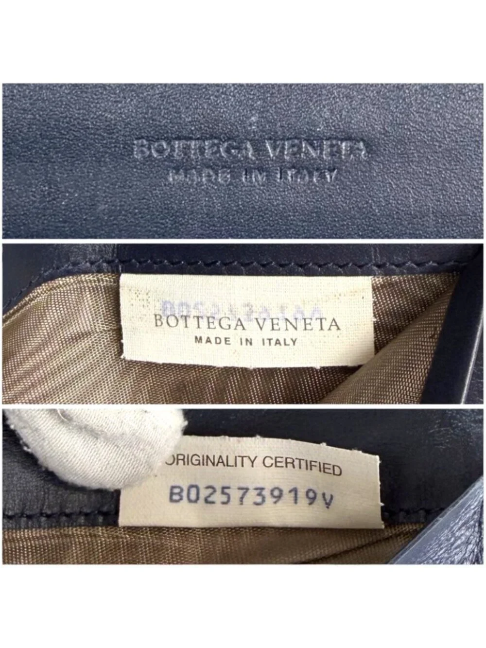 Bottega Veneta Intrecciato Leather Wallet Bifold Dark Navy